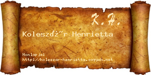 Koleszár Henrietta névjegykártya