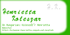 henrietta koleszar business card